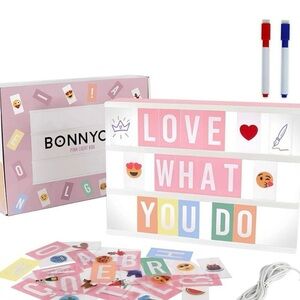 BONNYCO Pink Light Box with Letters and Emojis